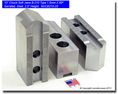 Picture of H&R Manufacturing HR-82-5.0 10In 1.5mm X 60DEG Serrated Soft Jaw